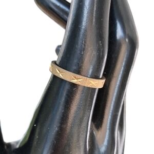 Vintage 18KT Gold Electroplated Geometric Band Ring